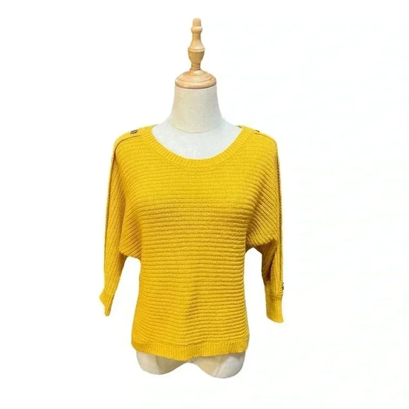 Misia Yellow Sweater With Buttons on sleeves Size S - Picture 1 of 6